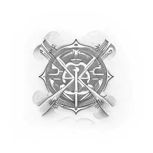 the logos of a group of bands with no color tattoo design idea