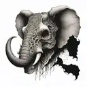 elephant skull face tattoo design idea