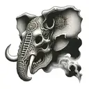 elephant skull face tattoo design idea