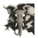 elephant skull face tattoo design idea