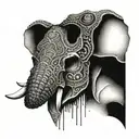 elephant skull face tattoo design idea