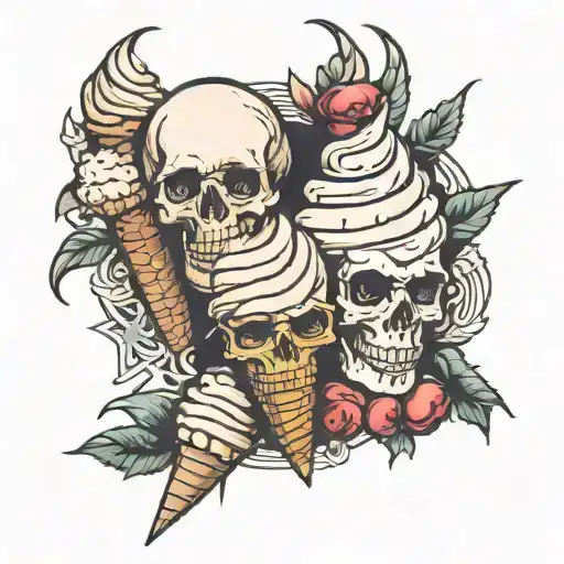 ice cream memorial for grandfather tattoo design idea