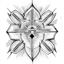 upside down cross, occult tattoo design idea