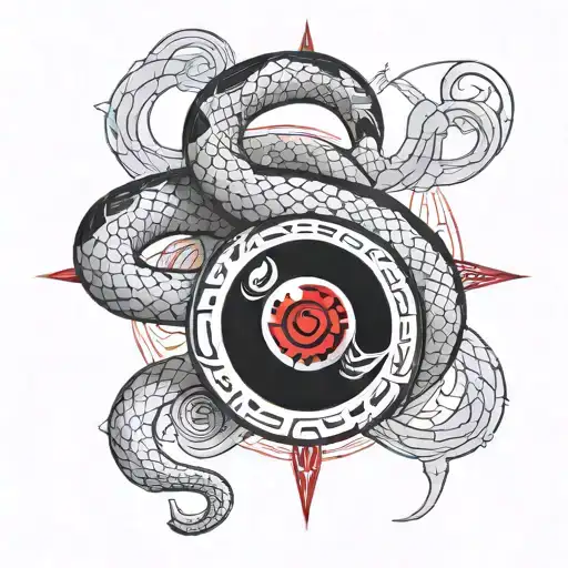 viper snake with itachi sharingan tattoo design idea