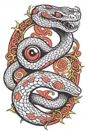 viper snake with itachi sharingan tattoo design idea