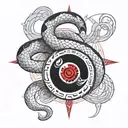 viper snake with itachi sharingan tattoo design idea