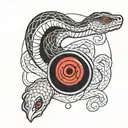 viper snake with itachi sharingan tattoo design idea