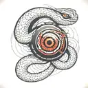 viper snake with itachi sharingan tattoo design idea