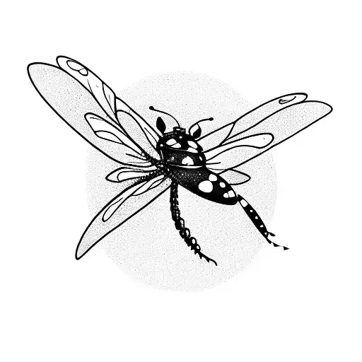 A whimsical scene of a ladybug, butterfly, and dragonfly flying around a sailboat tattoo design idea