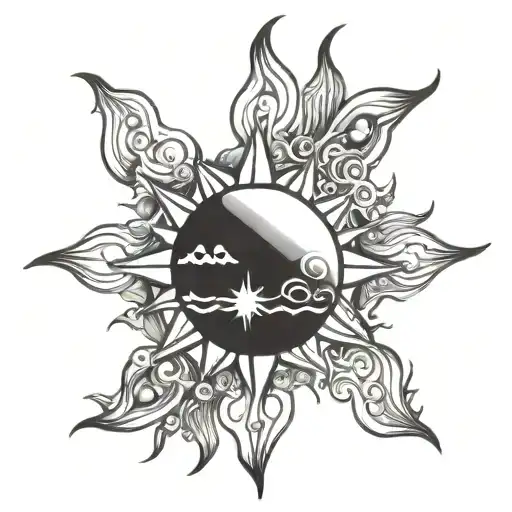 sun, sin, pride tattoo design idea