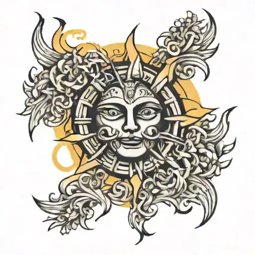 sun, pride, sin tattoo design idea