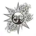 sun, sin, pride tattoo design idea