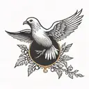 dove carrying an olive branch tattoo design idea