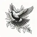 dove carrying an olive branch tattoo design idea