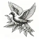 dove carrying an olive branch tattoo design idea