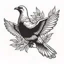 dove carrying an olive branch tattoo design idea