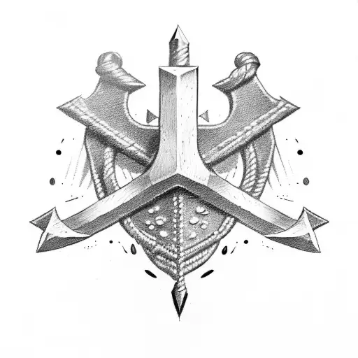 Dotwork Anvil And Hammer, Anchor, Viking Ship Tattoo Idea - BlackInk AI