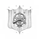 viking ship with shields on side that have the following national flags as shield designs, israel, norway, scotland, ire tattoo design idea