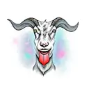 goat head with mischievous look on his face tattoo design idea