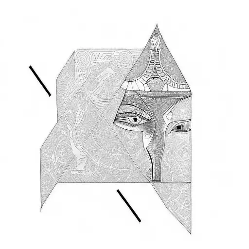 Design a minimalist tattoo inspired by the intersection of Hermetism and Egypt tattoo design idea