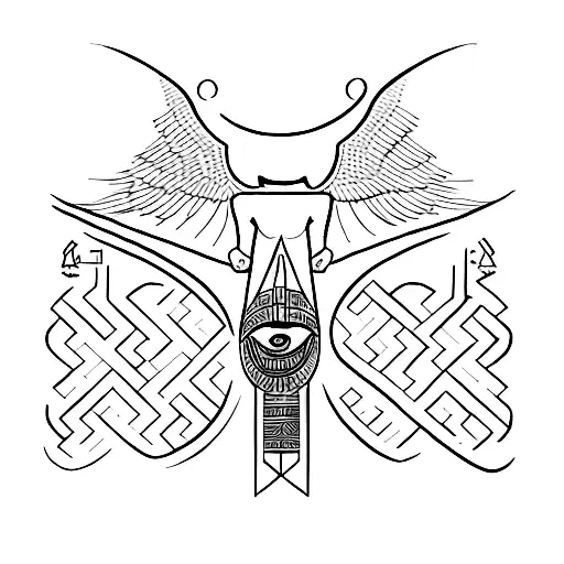 Design a minimalist tattoo inspired by the intersection of Hermetism and Egypt tattoo design idea