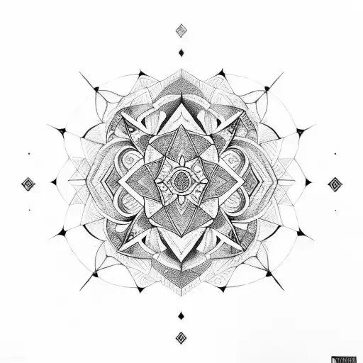 geometric mandala sleeve tattoo design idea
