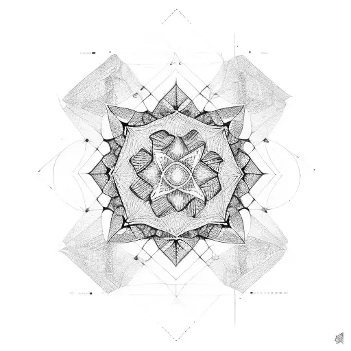 geometric mandala sleeve tattoo design idea