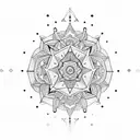 geometric mandala sleeve tattoo design idea