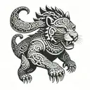 Aztec jaguar warrior tattoo design idea