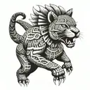 Aztec jaguar warrior tattoo design idea