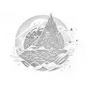 island floating in space tattoo design idea