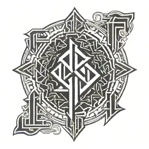 4 runic symbols tattoo design idea