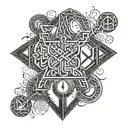 4 runic symbols tattoo design idea