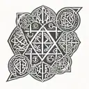 4 runic symbols tattoo design idea