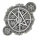 4 runic symbols tattoo design idea