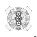 A yin yang symbol made of books, with one side depicting Leo constellation and the other side depicting Taurus constellation tattoo design idea