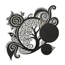 solid black celtic tree with la tene patterns tattoo design idea