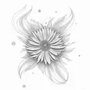 sleeve with camera, bellis flower, cosmos flower, birds, stars, woodlous, Phoenix  tattoo design idea