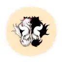 hati y skoll haciendo el ying y yang tattoo design idea