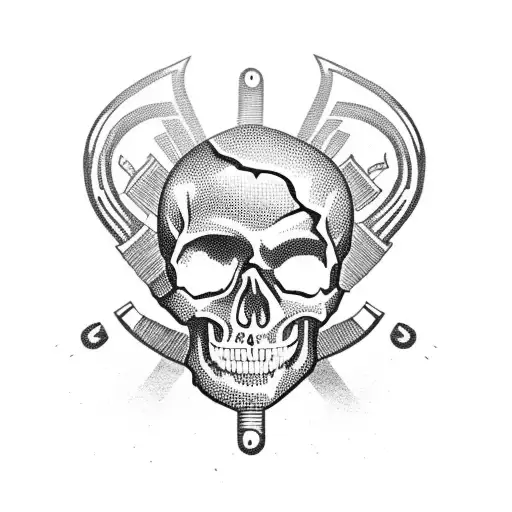 Skull with wrench tattoo design idea