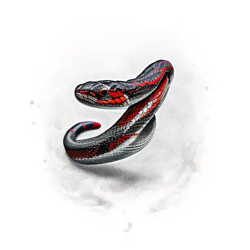 red and black snake  tattoo design idea