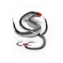 red and black snake  tattoo design idea