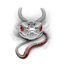 red and black snake  tattoo design idea