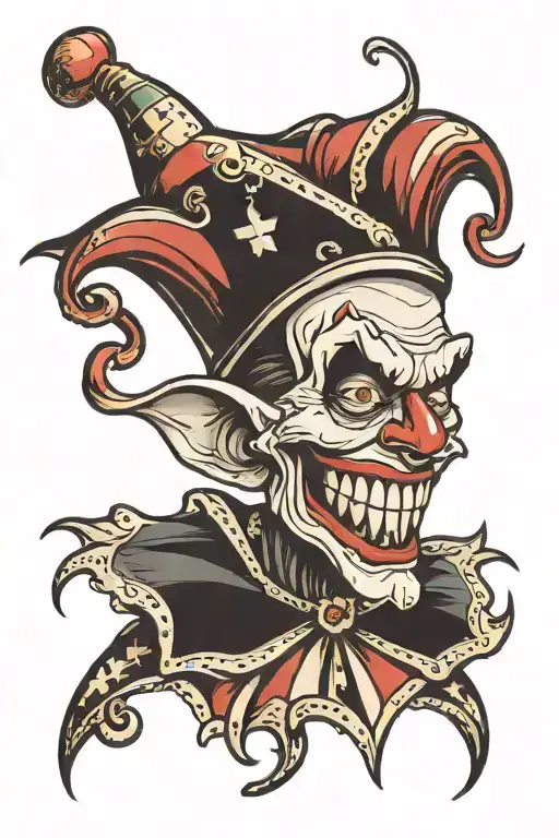evil jester smiling tattoo design tattoo design idea