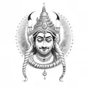 A heartwarming scene of Mahadev and Rudra sharing happiness with people tattoo design idea