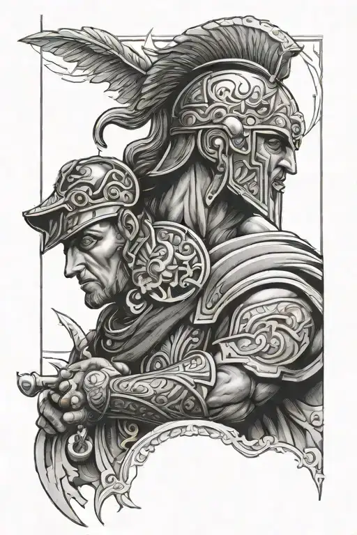 greek mythology ARES tattoo design idea