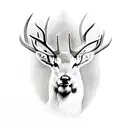 buck on a hill with an egal attacking above tattoo design idea