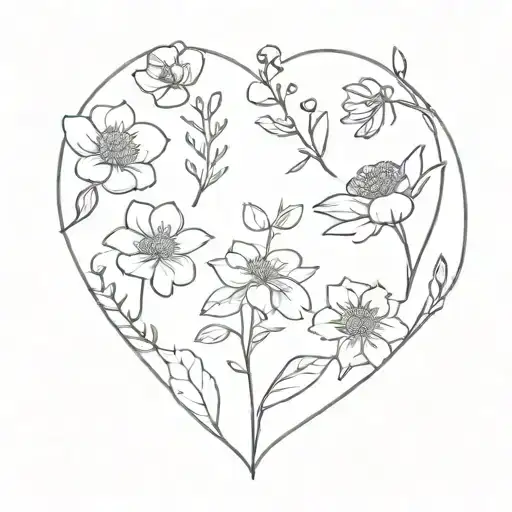 February March April May June August birth flowers tattoo design idea