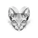 sphynx cat with a 3rd eye  tattoo design idea