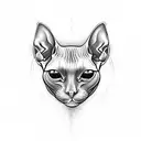 sphynx cat with a 3rd eye  tattoo design idea
